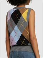GANNI - Harlequin Wool Blend Knit Vest