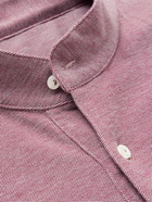 Stòffa - Grandad-Collar Cotton-Piqué Shirt - Purple