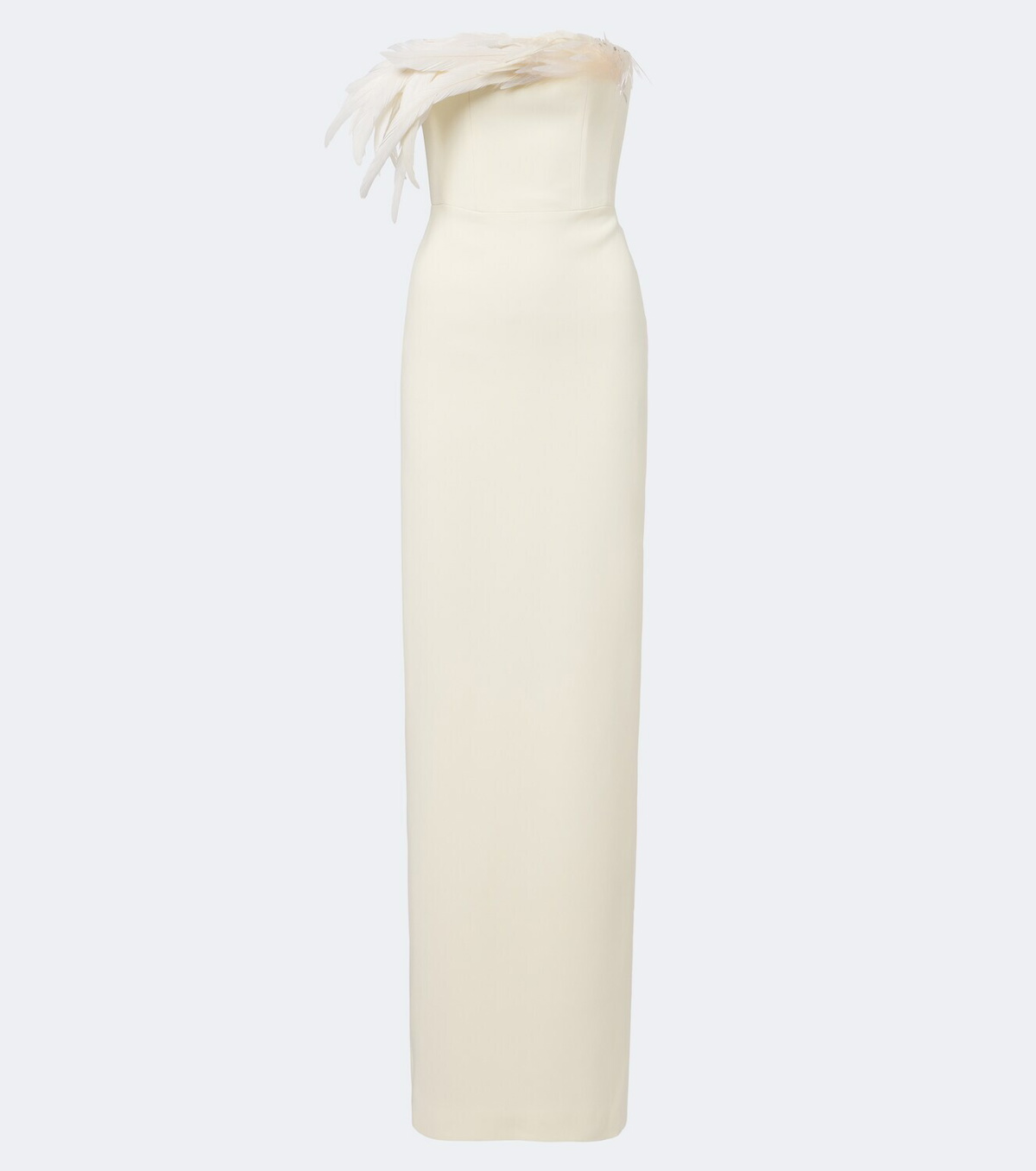 David Koma Feather-trimmed bustier gown