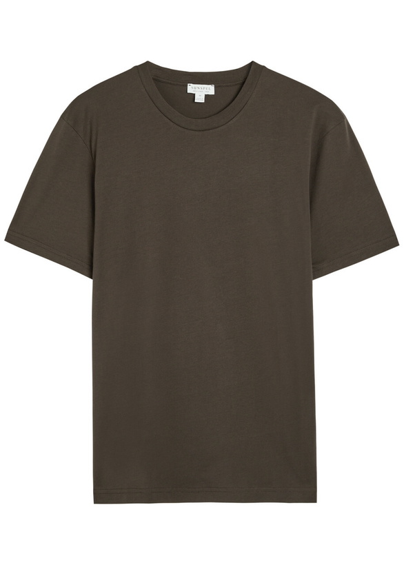 Photo: Sunspel Cotton T-shirt Dark Brown