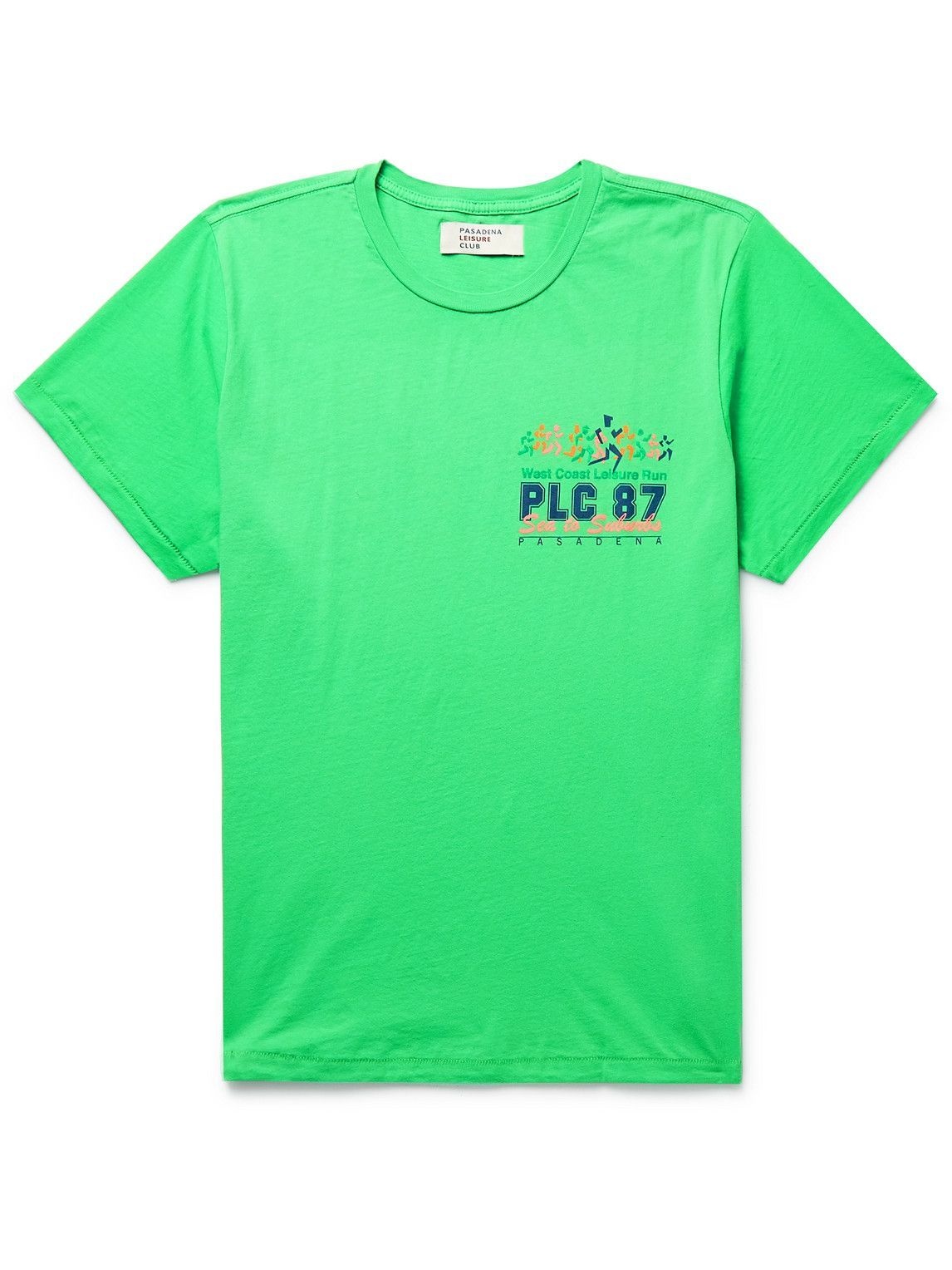 Photo: Pasadena Leisure Club - Leisure Run Printed Combed Cotton-Jersey T-Shirt - Green