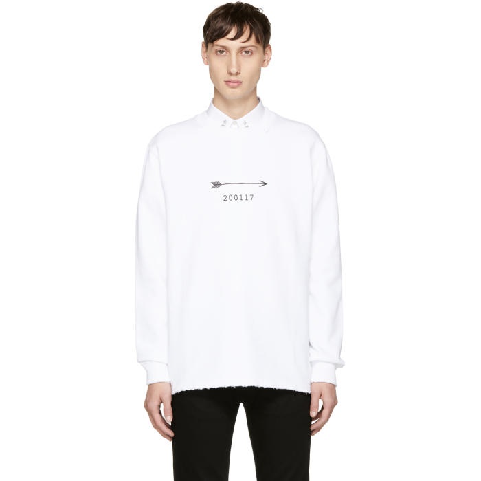 Photo: Givenchy White Arrow and Show Date Sweatshirt 