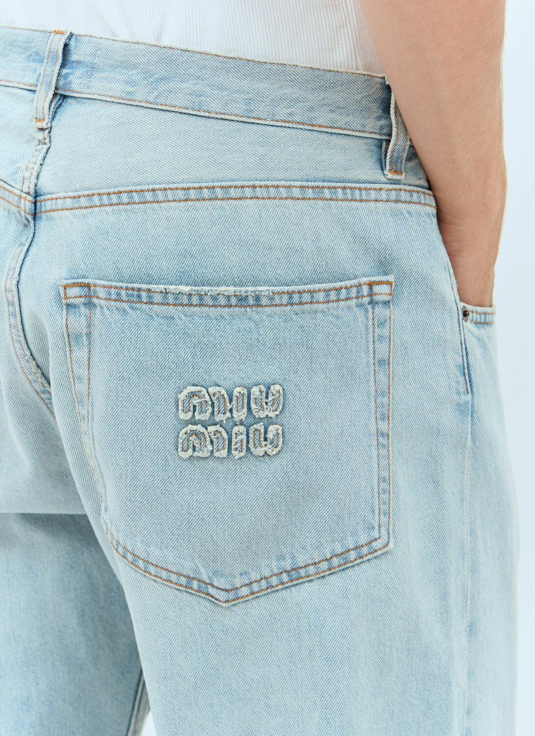 Miu Miu Logo Patch Jeans