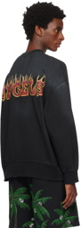 Palm Angels Black Flames Sweatshirt