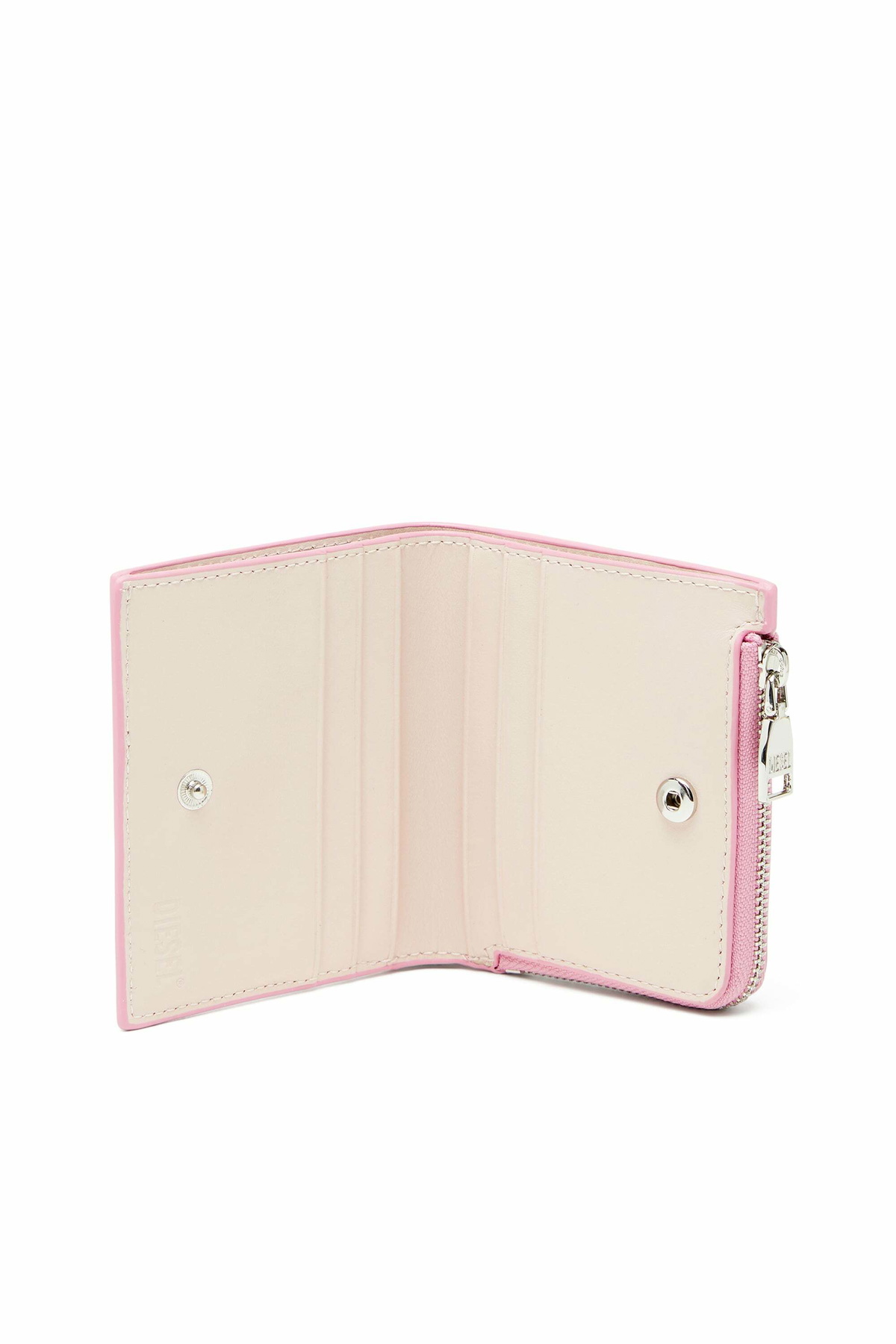 Diesel Bi-fold wallet in glossy PU - Small Wallets Womens in Pink