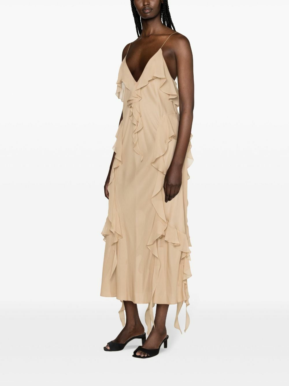 KHAITE The Pim Silk Midi Dress Khaite
