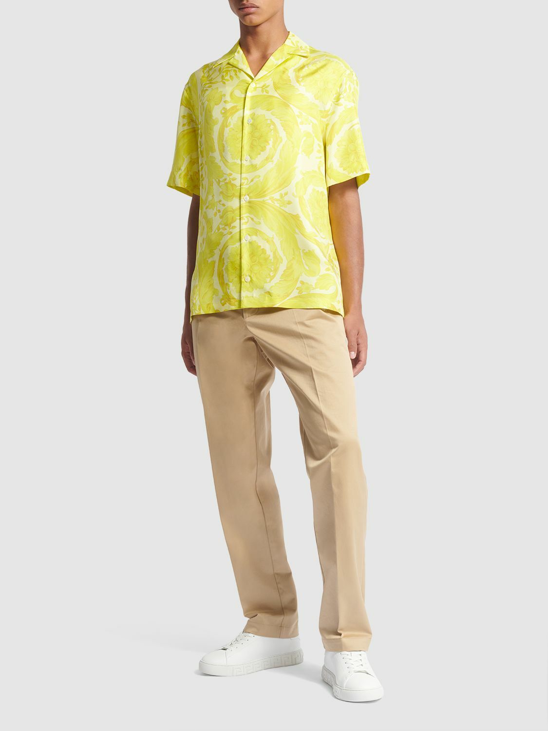 Tシャツ・カットソー VERSACE FORMAL SHIRT BAROCCO 92 FOULARD ON SILK TWILL Versace Underwater Barocco Foulard Silk Twill Formal Shirt