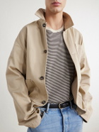 Folk - Striped Cotton-Jersey T-Shirt - Brown