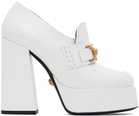 Versace White Medusa Platform Heels