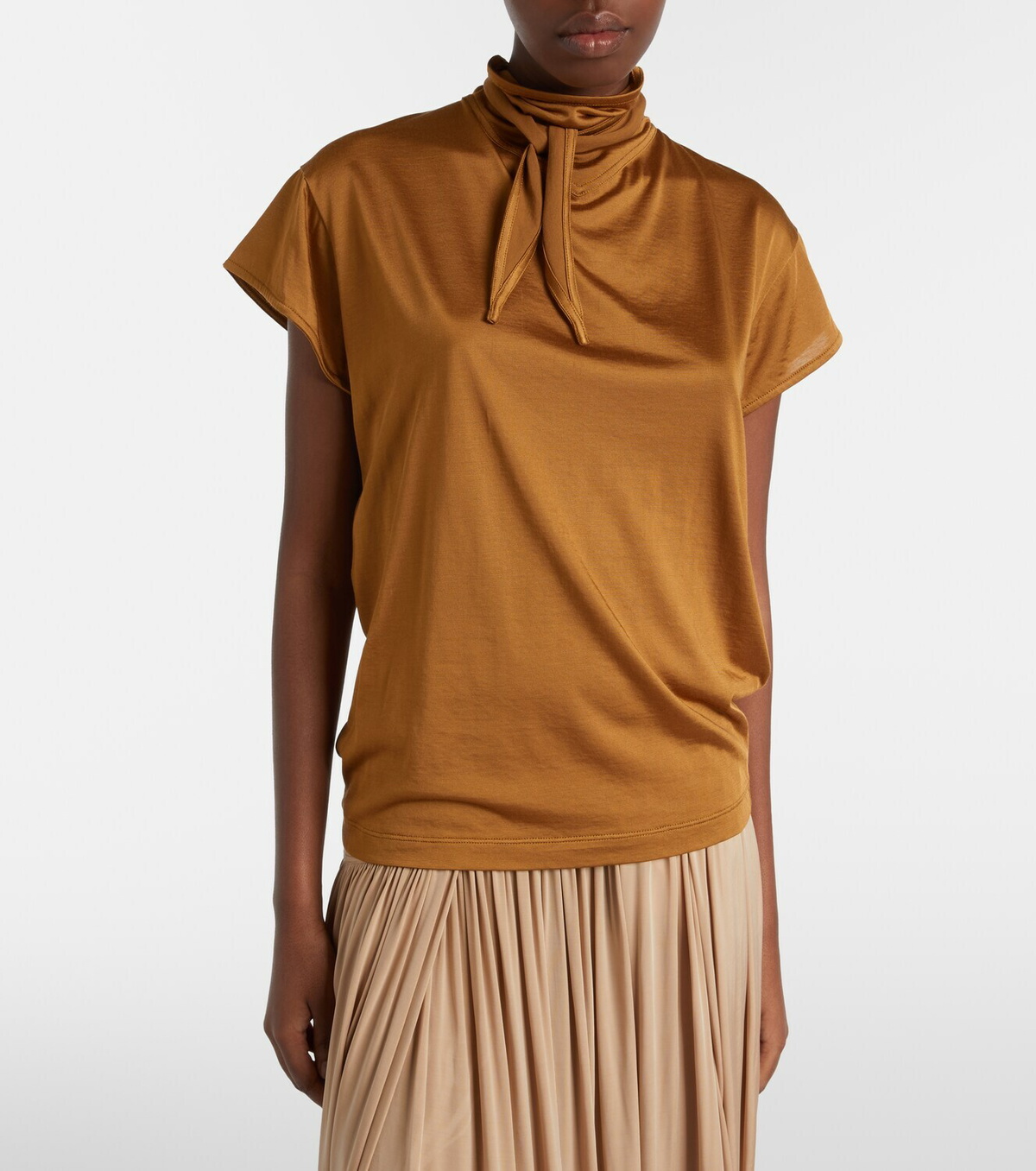 Lemaire Scarf-detail jersey top