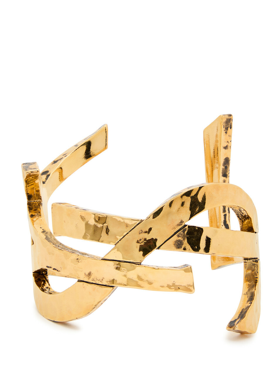 Saint Laurent Cassandre Logo Cuff Gold