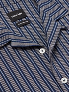 Howlin' - Cocktail Convertible-Collar Striped Cotton-Blend Seersucker Shirt - Blue