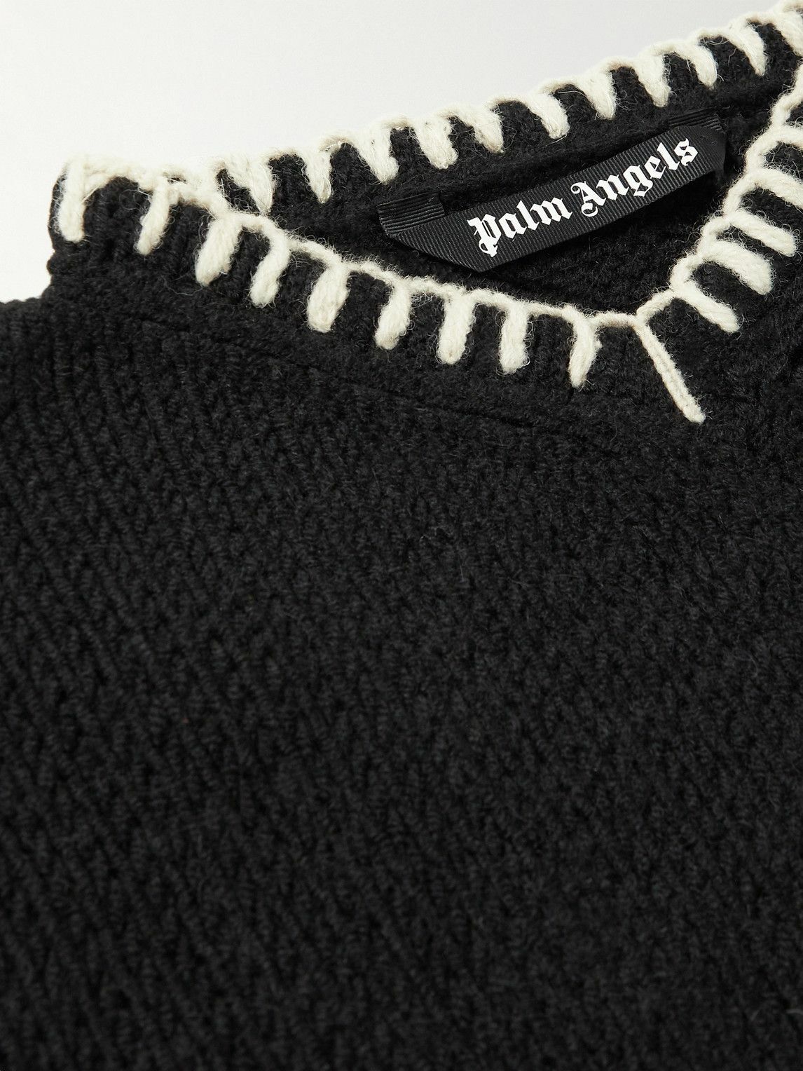 Palm Angels - Intarsia-Knit Sweater - Black Palm Angels