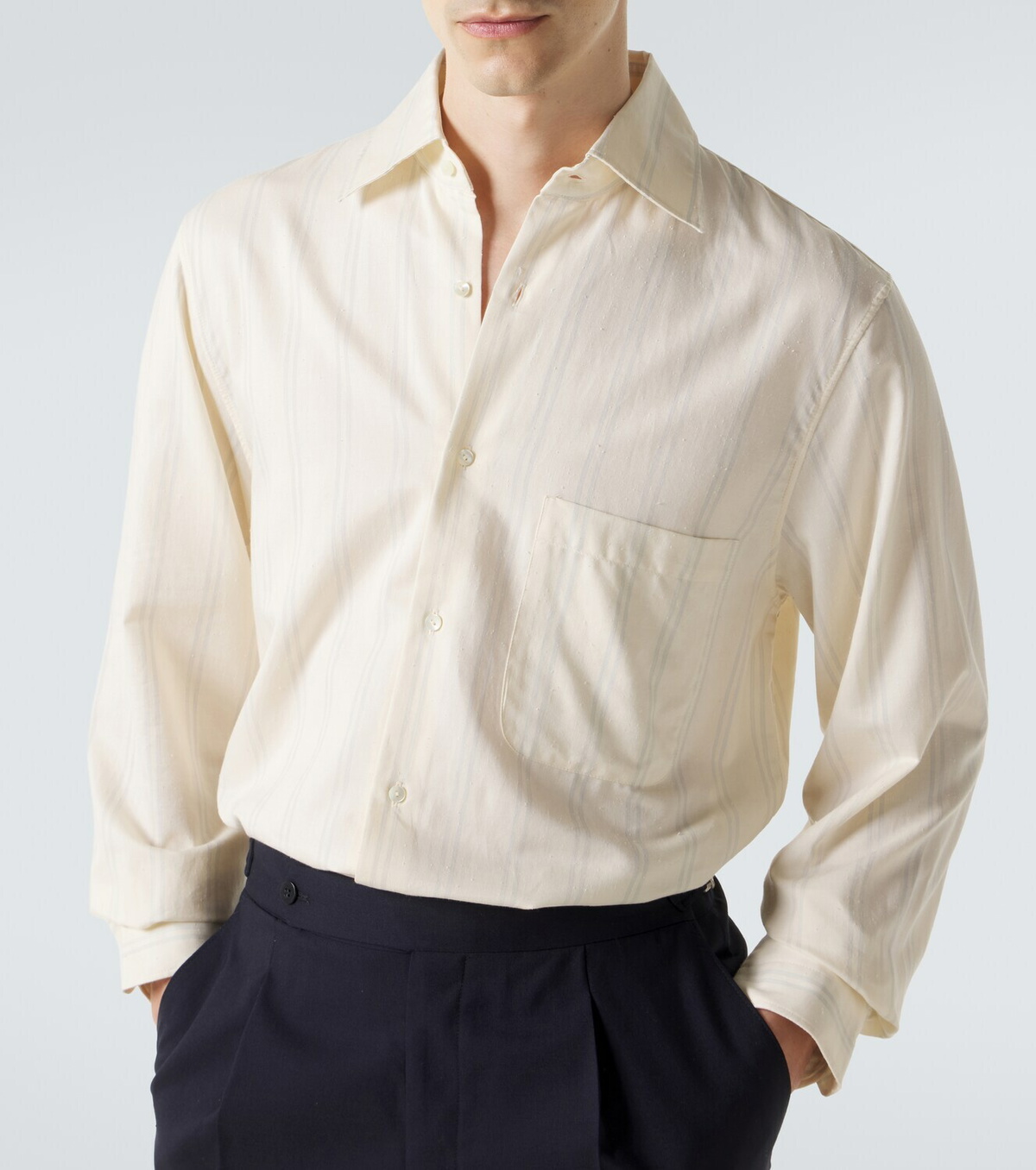 Stòffa Striped cotton and silk shirt