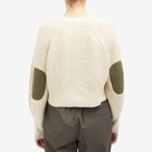 Beams Boy Women's Elbow Cardigan in Off Wht 