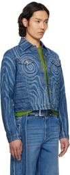 Jean Paul Gaultier Blue Spiral Denim Jacket