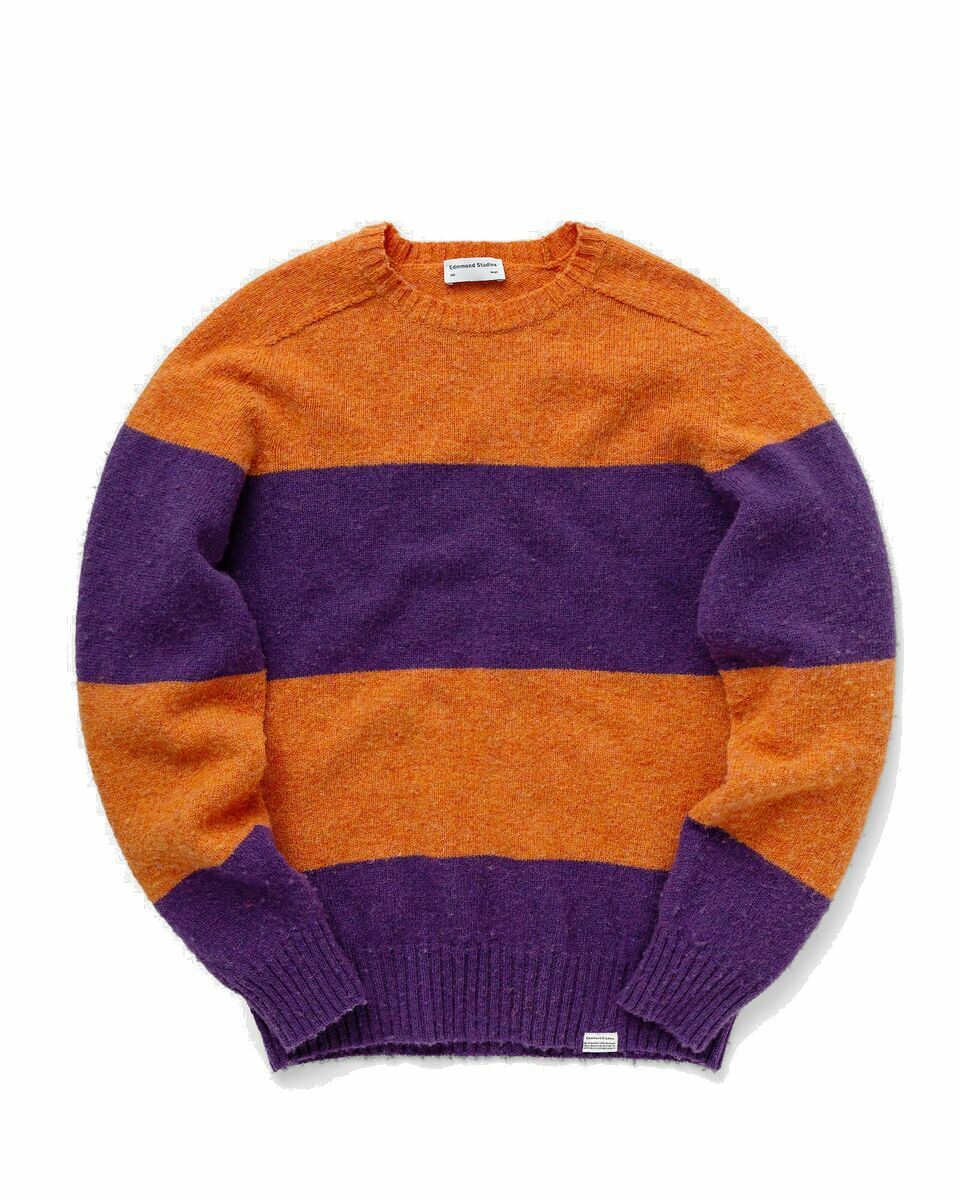 Photo: Edmmond Studios Stripes Sweater Orange/Purple - Mens - Pullovers
