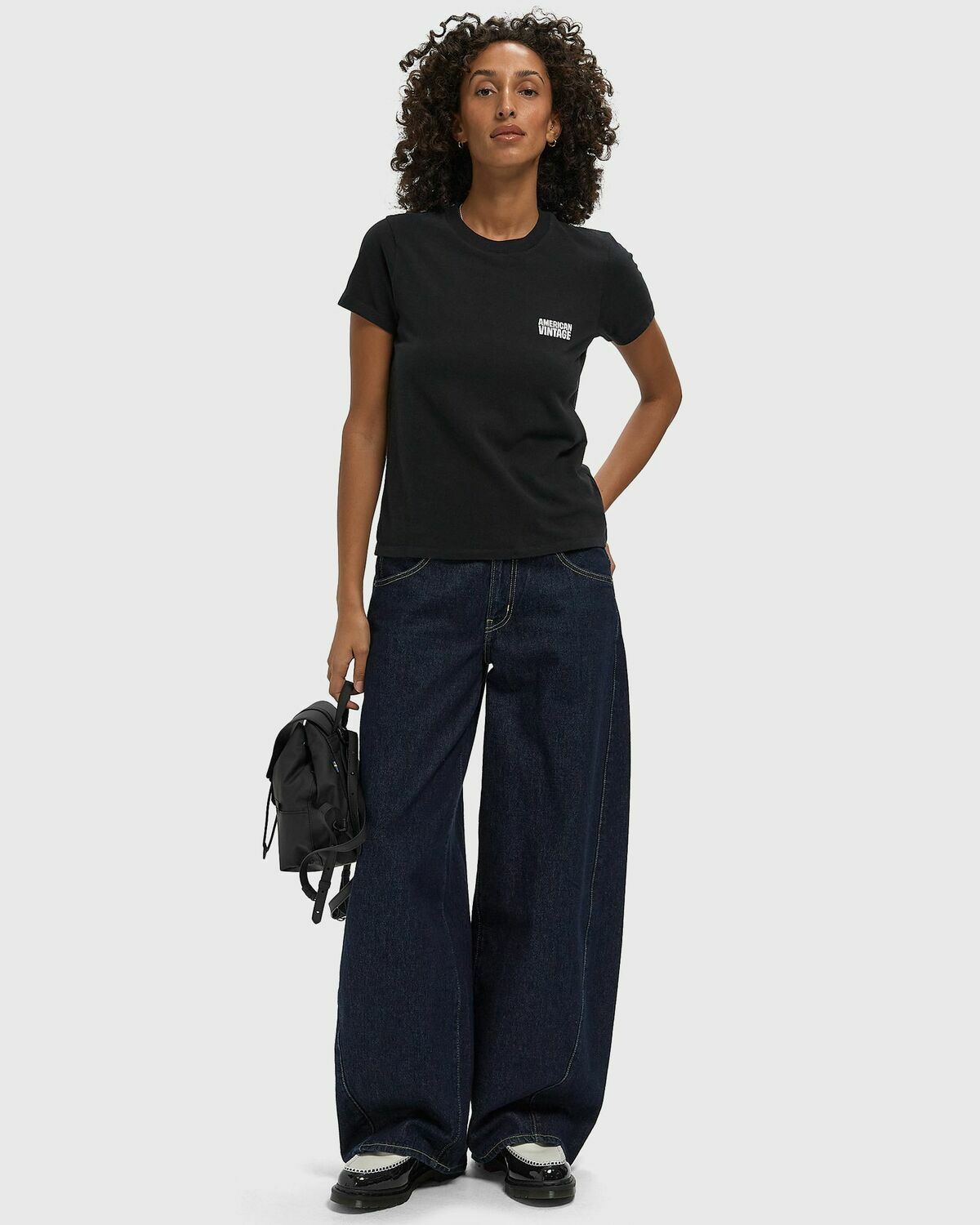 American Vintage YKOBOW Brown Womens Shortsleefe