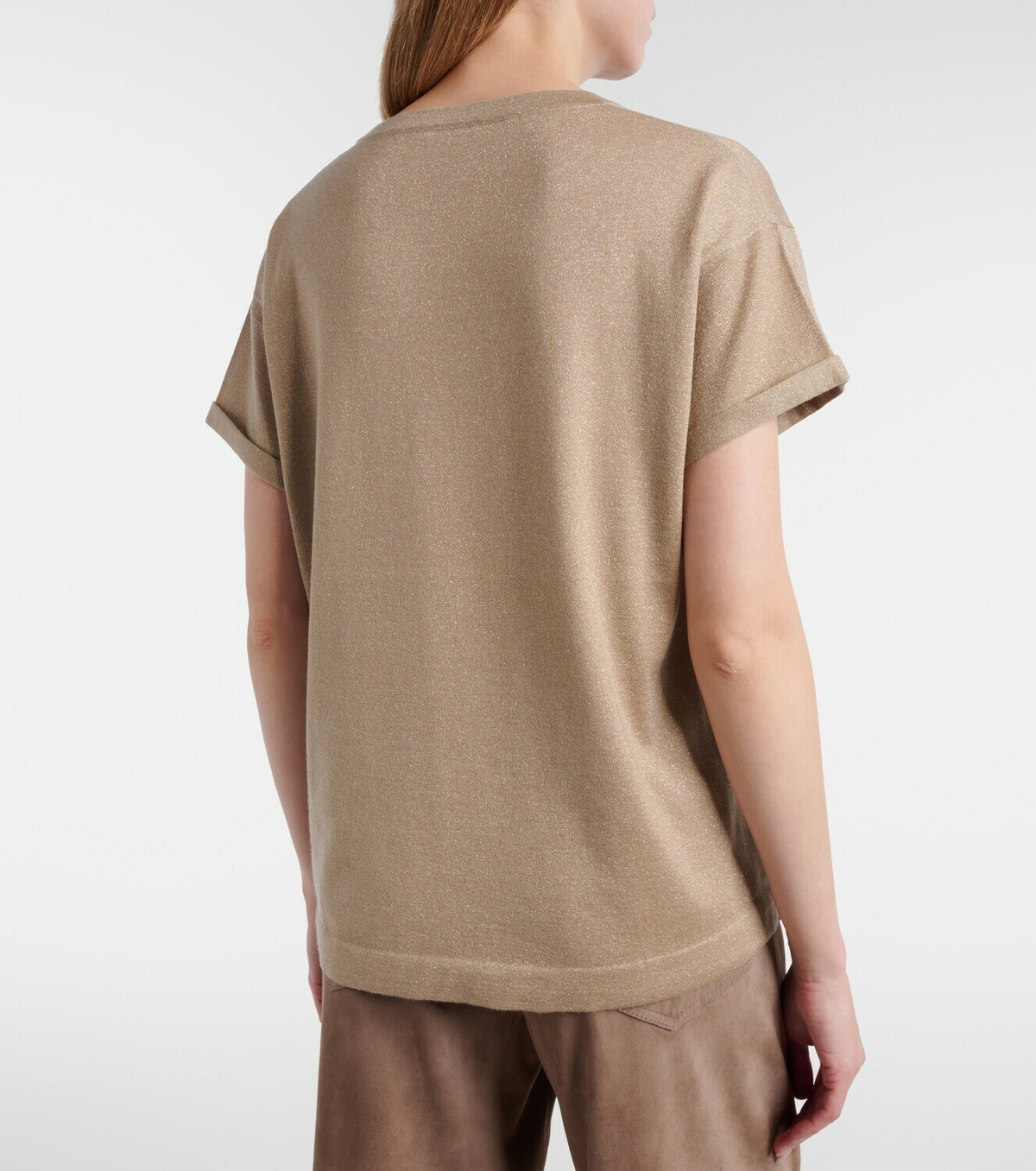 Brunello Cucinelli Lurex® cashmere and silk-blend T-shirt