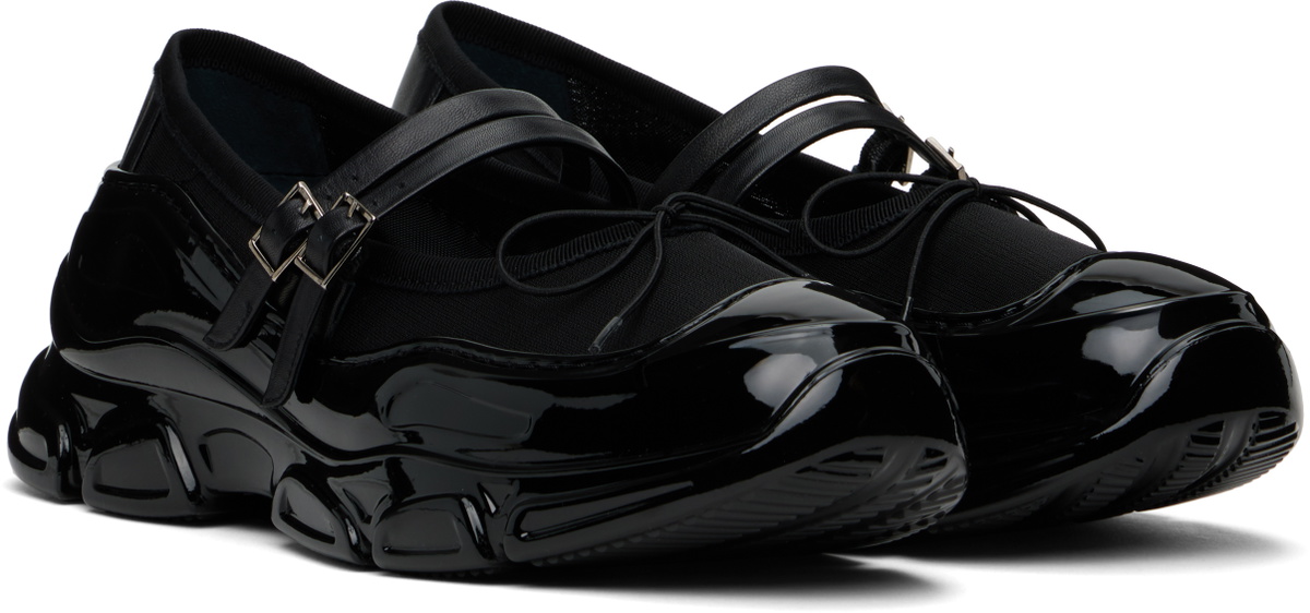 Simone Rocha Black Mesh Tracker Ballerina Sneakers