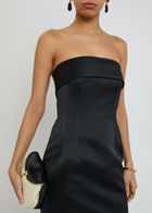 Emilia Wickstead Keeley Strapless Satin Midi Dress Black