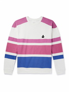 Isabel Marant - Logo-Flocked Striped Cotton-Blend Jersey Sweatshirt - Purple