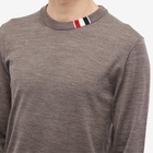 Thom Browne Men's Intarsia Stripe Crew Knit in Brown