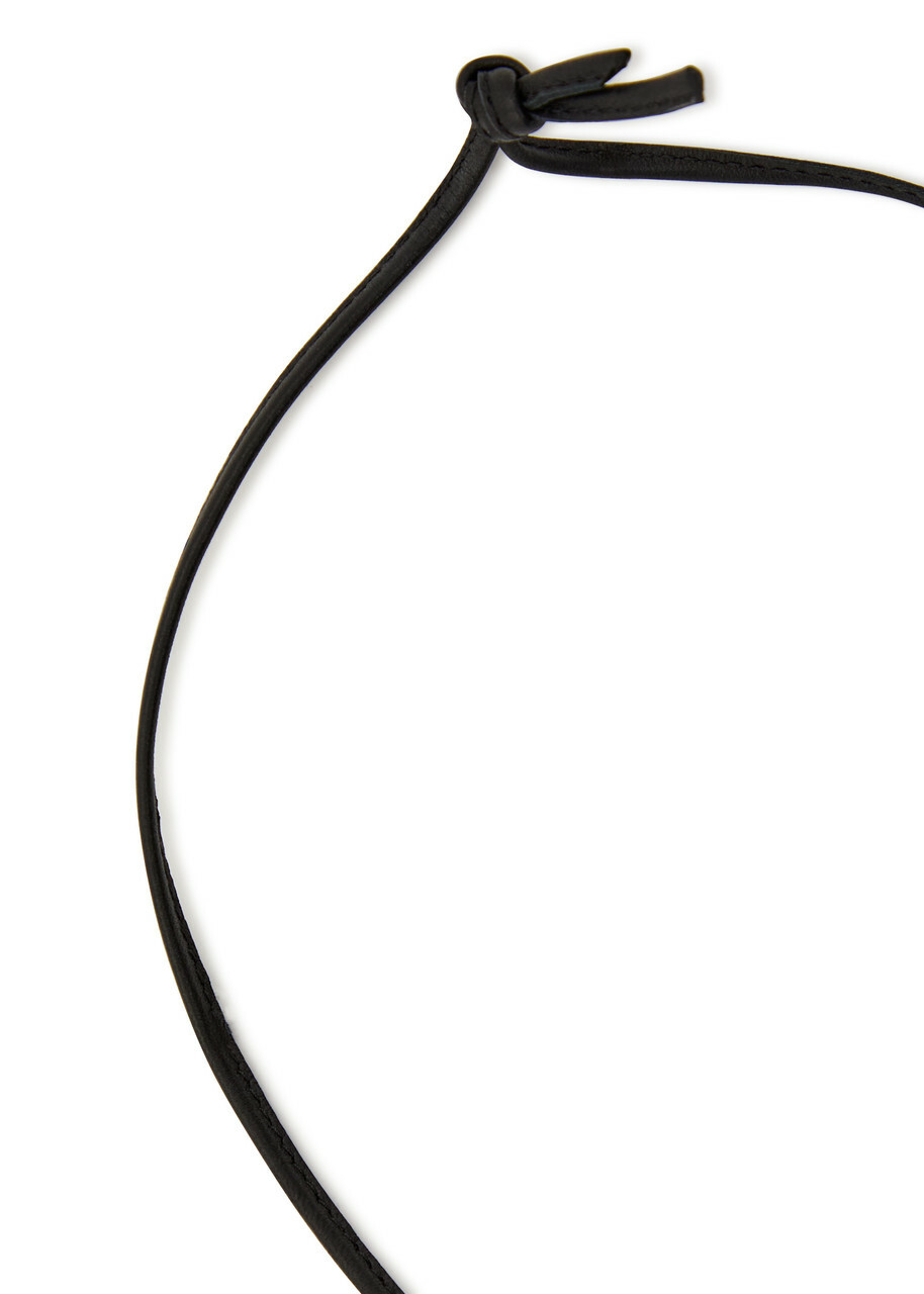 Lemaire Castanet Mirror Resin and Leather Necklace - Black - One Size