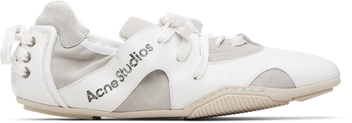 Photo: Acne Studios White Leather Lace-Up Sneakers