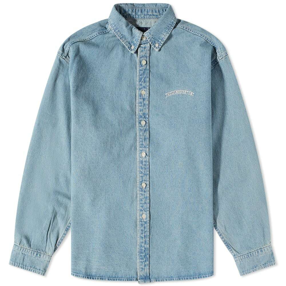 thisisneverthat Men's Washed Denim Shirt in Light Blue thisisneverthat