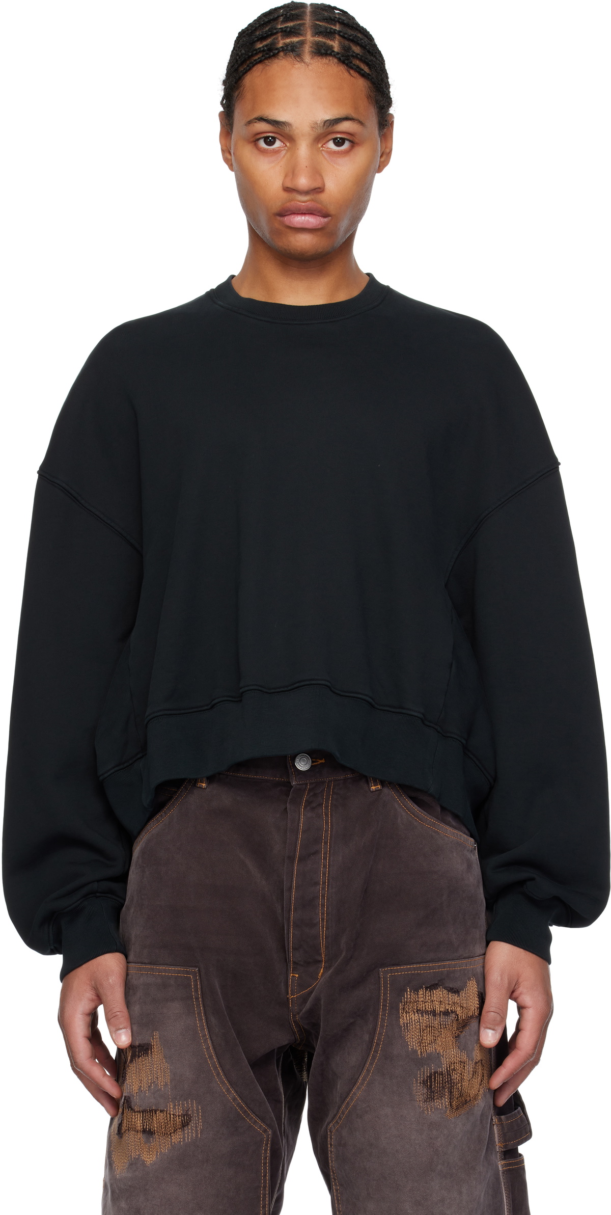 B1ARCHIVE Black Oversized Crewneck Sweatshirt