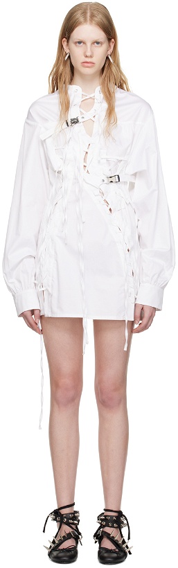 Photo: Ottolinger SSENSE Work Capsule – White Lace-Up Minidress