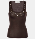 Xu Zhi Embellished wool-blend tank top