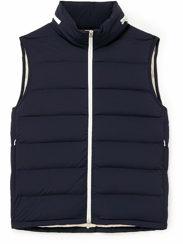 Photo: Brunello Cucinelli - Quilted Shell Hooded Down Gilet - Blue