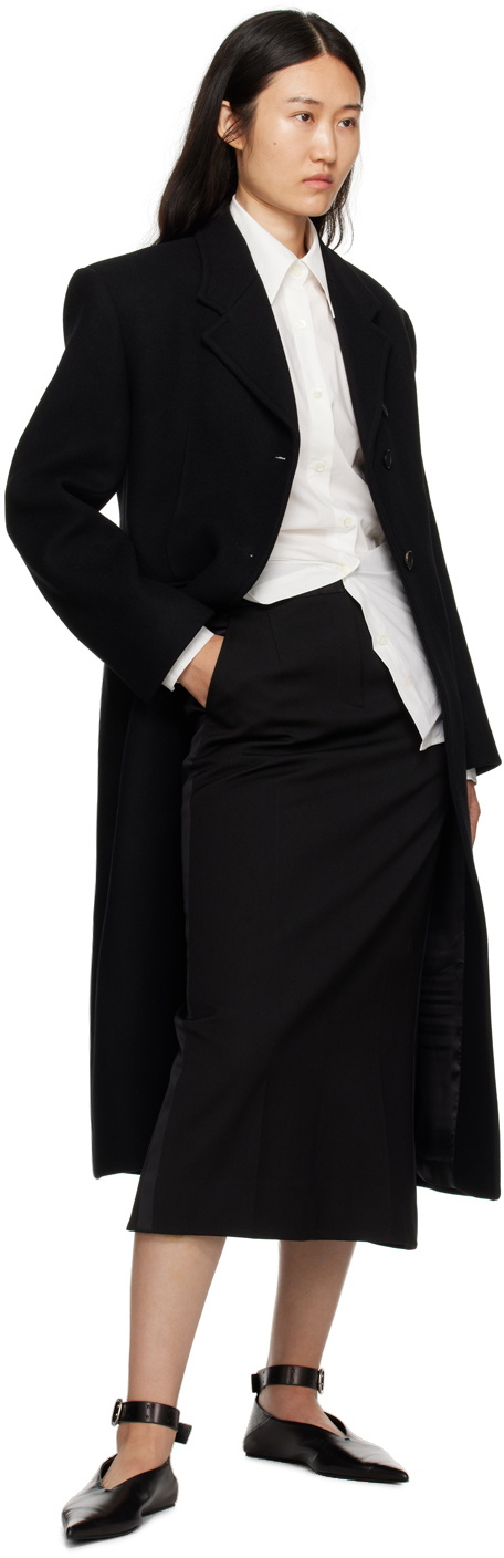 Recto Black Tailored Maxi Skirt