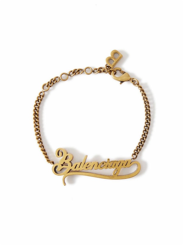 Photo: Balenciaga - Logo-Detailed Gold-Tone Bracelet