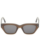 Monokel Memphis Sunglasses in Chocolate/Grey Solid 