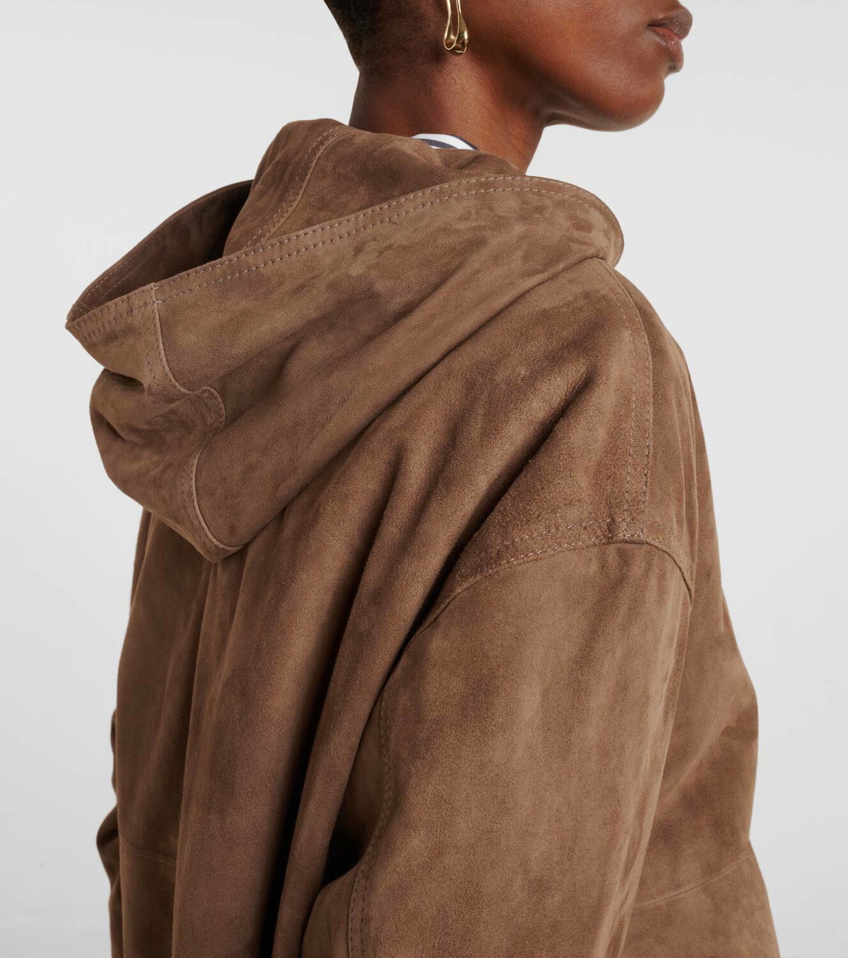 'S Max Mara Suede zip-up hoodie