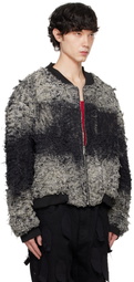 Who Decides War Gray & Black Husk Bomber Denim Jacket