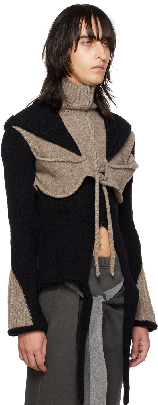 Ottolinger Black & Beige Paneled Hoodie