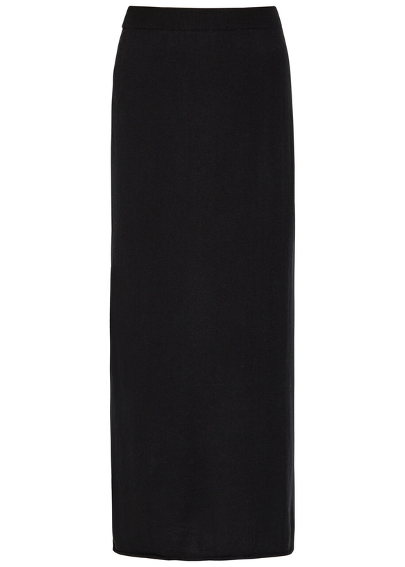 Photo: Lisa Yang Charlotta Cotton and Cashmere-blend Midi Skirt Black