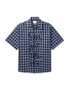 Rhude - Logo-Embroidered Checked Cotton-Poplin Shirt - Blue