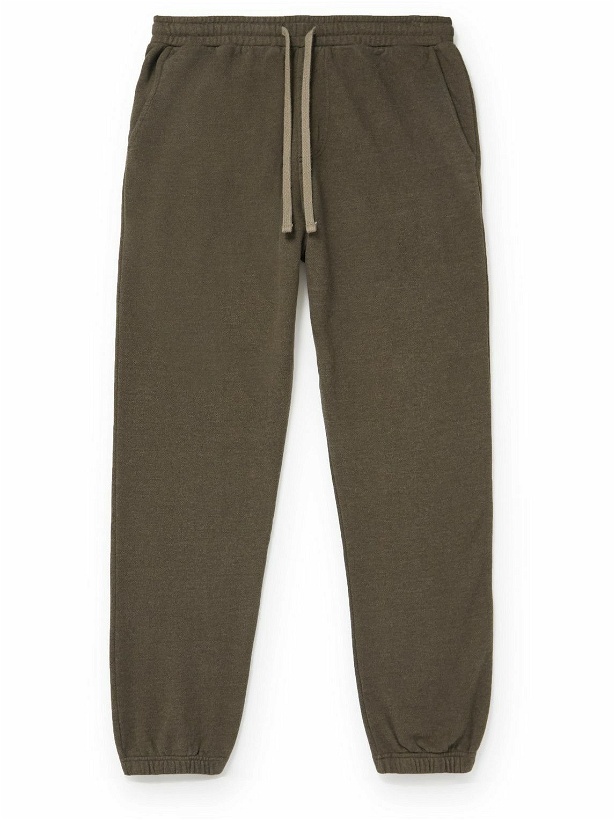 Photo: Hartford - Joggy Tapered Brushed Cotton-Blend Jersey Sweatpants - Green