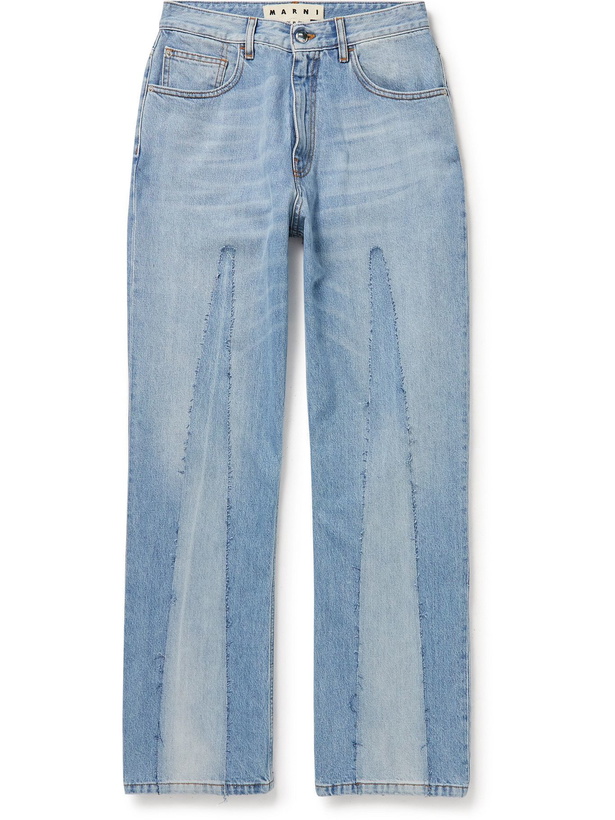 Photo: Marni - Faded Patchwork Jeans - Blue