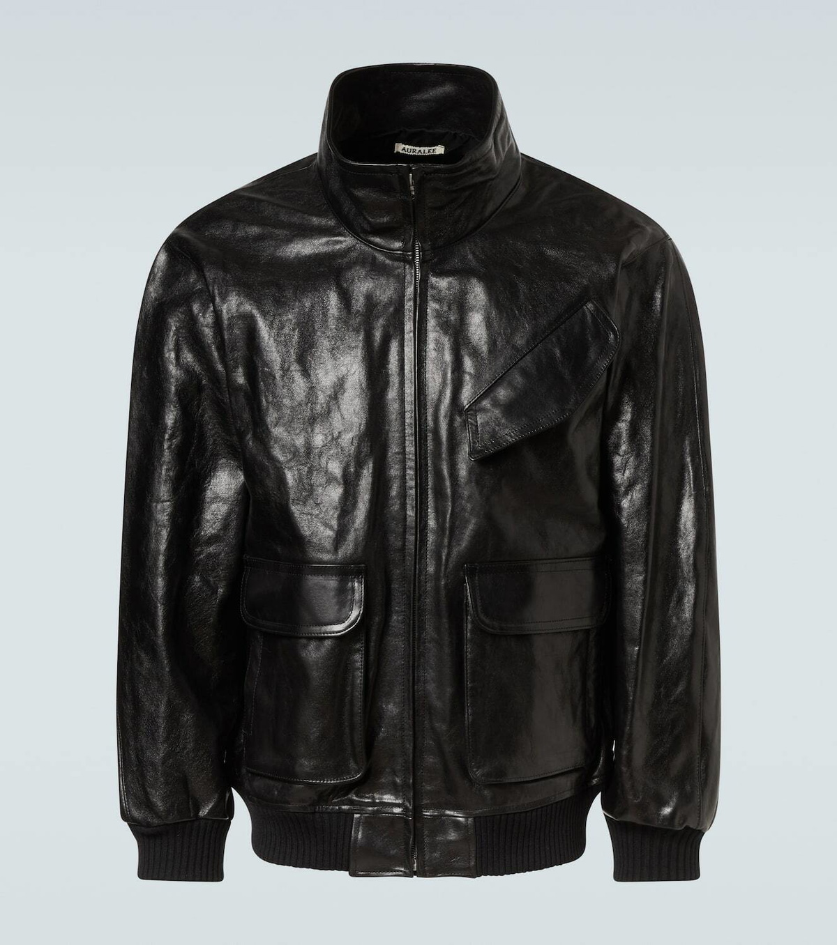 Auralee Leather bomber jacket