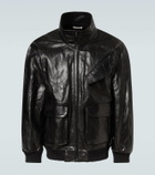Auralee Leather bomber jacket