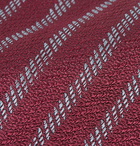 Giorgio Armani - 8cm Striped Silk-Jacquard Tie - Men - Burgundy