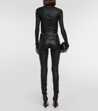 Rick Owens Leather and cotton jumpsuit