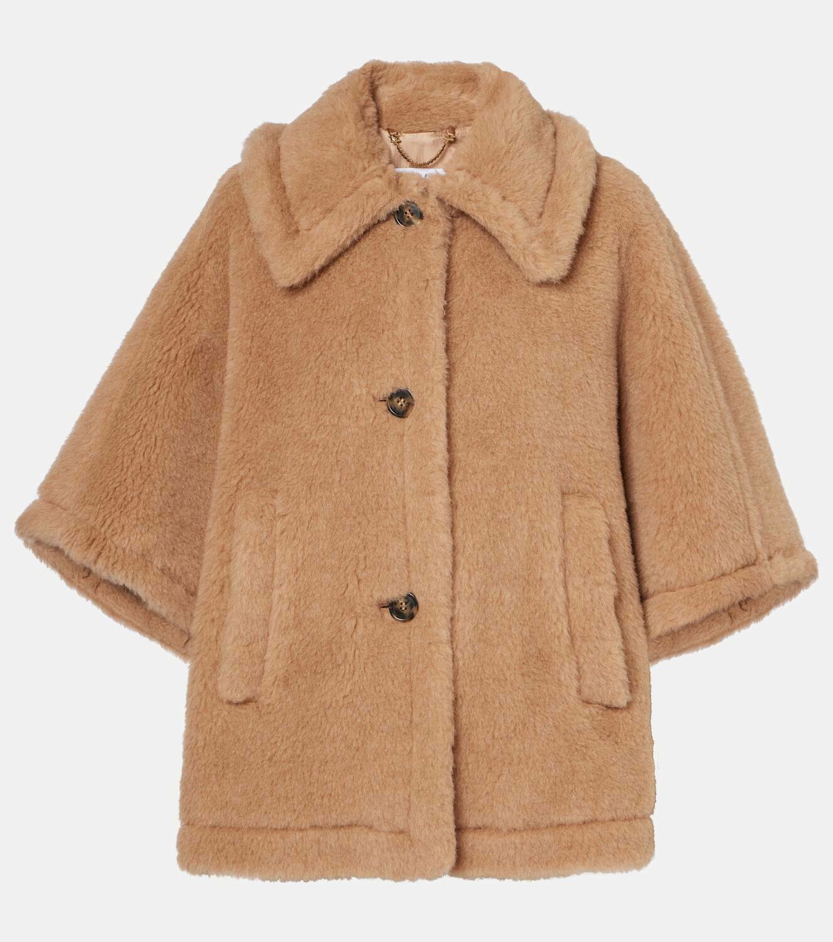 Max Mara Tenebre alpaca, cashmere and silk teddy cape Max Mara