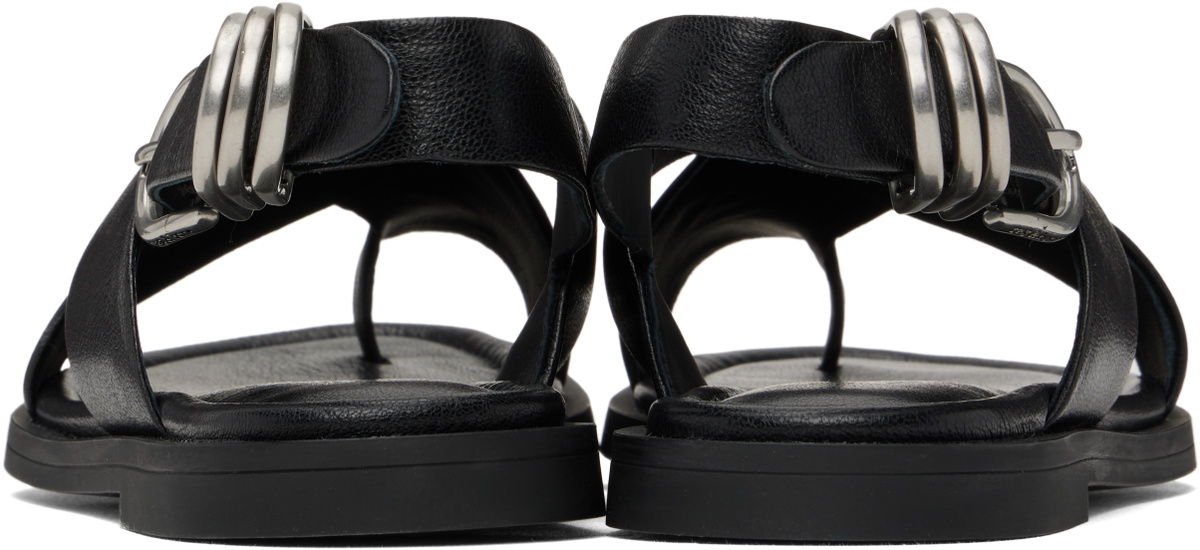rag & bone Black Gia Leather Crossover Sandals